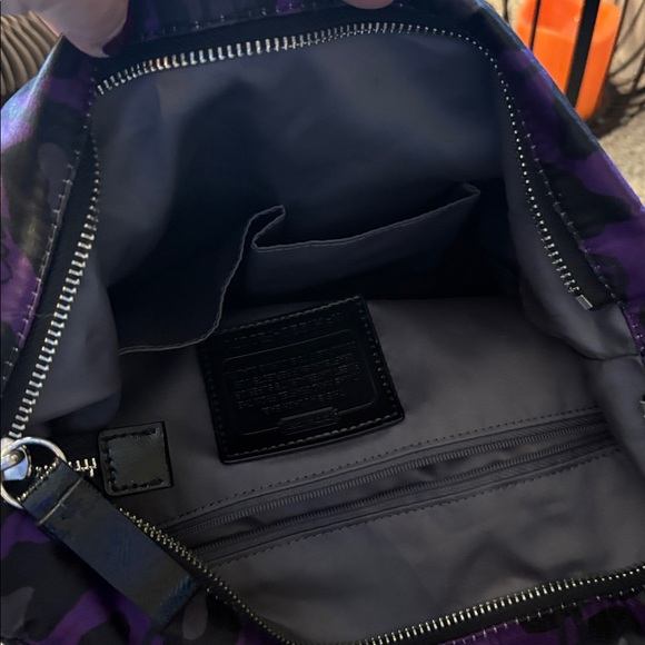 Coach Purse: F20048 Purple Black Ocelet Poppy Shoulder Bag - Picture 3 of 3